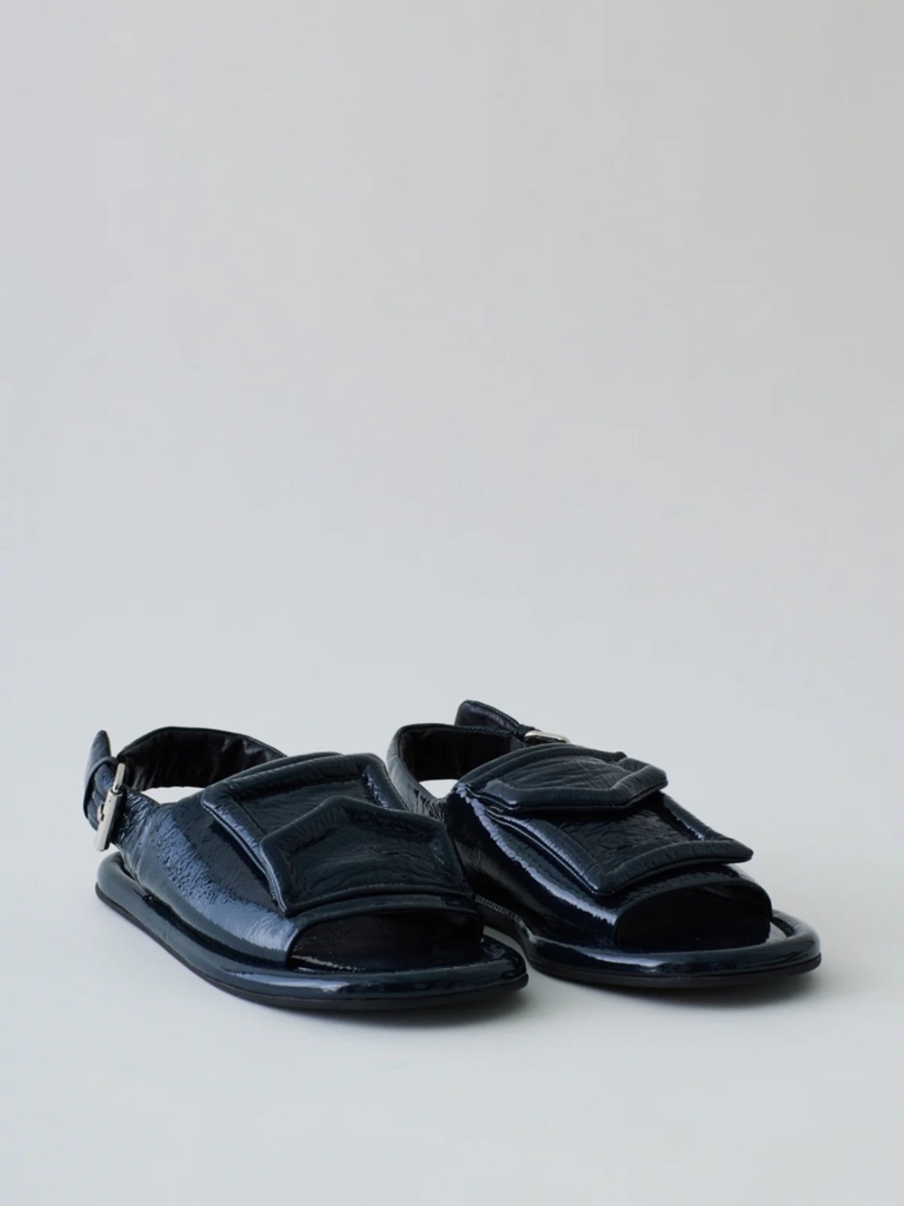 Tibi Slingback Beryen Naplack Sandal in Navy